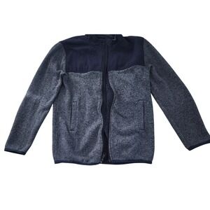 Children's Place Boys Blue Fleece Full‎ Zip Jacket XXL (16) Two Tone Sweatshirt